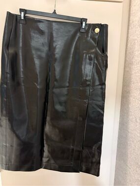 J. Crew Collection Wrap Skirt in Faux Patent Leather. Size 16. Like New.